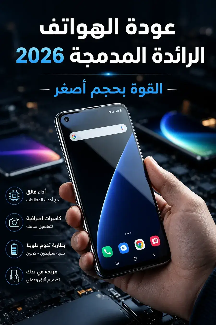 عودة الهواتف الرائدة المدمجة في 2026 مع تصميم يبرز القوة بحجم أصغر وأداء رائد في هاتف مريح الاستخدام.
